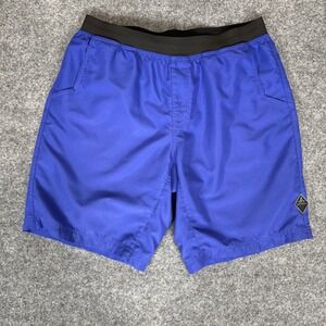 prAna Mojo Shorts Mens Large 32x9 Blue Athletic Swim Quick Dry UPF 50+ Linerless